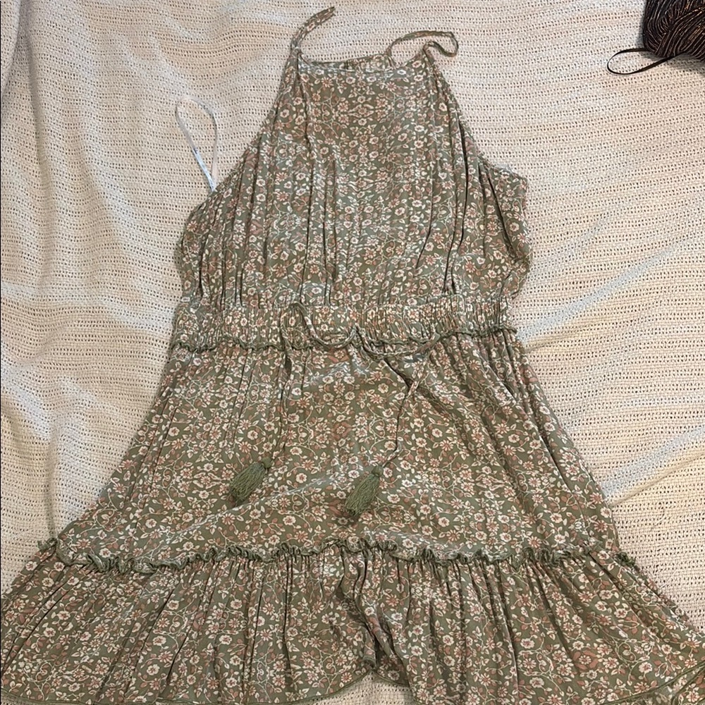 Lulu's Green Floral Dress